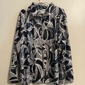 Exclusively Misook Petite Animal Print Shimmer Sheer Sequin Zip Jacket 3XL PLUS